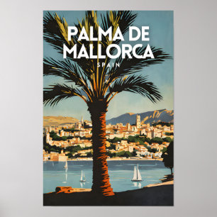 Affiche Palma De Mallorca Nostalgale Espagne Retro Voyage