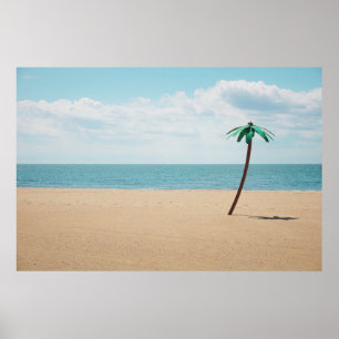 Affiche Palmier artificiel vert en bord de mer