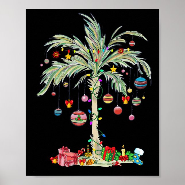 Affiche Palmier de Noël Plage Tropicale de Noël Floride Ha (Devant)
