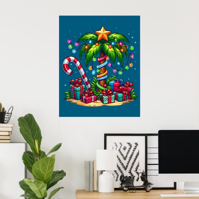 Affiche Palmier de Noël tropical (Bureau à domicile)