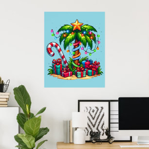 Affiche Palmier de Noël tropical