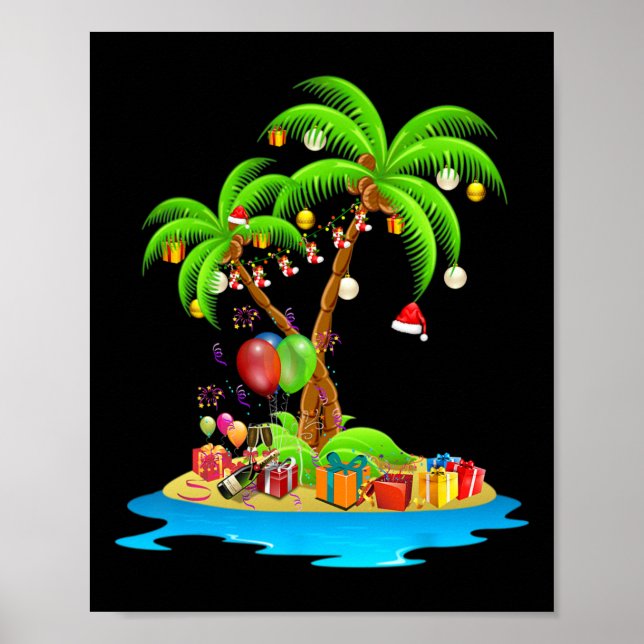 Affiche Palmier de Noël Tropical Xmas Coconut Correspondan (Devant)