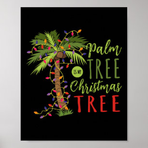 Affiche Palmier est mon Père Noël de Noël Tropical Sommer