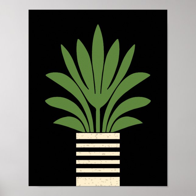 Affiche Palmier Planté Moderne Du Milieu Du Siècle (Devant)