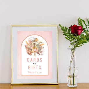 Affiche Palmier séché, pampas herbe douce rose mariage aff