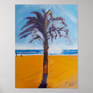 Affiche Palmier Tropical Plage Ensoleillée