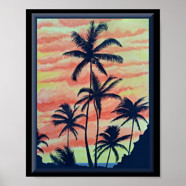 Affiche Palmiers à noix de coco hawaïens (Devant)