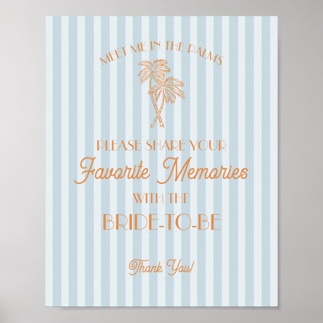 Affiche Palmiers bleus de Palm Springs Souvenirs préférés  (Devant)