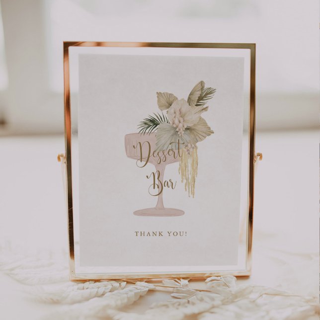 Affiche Palmiers et Prosecco nuptiale Dessert Bar Signal (Créateur téléchargé)