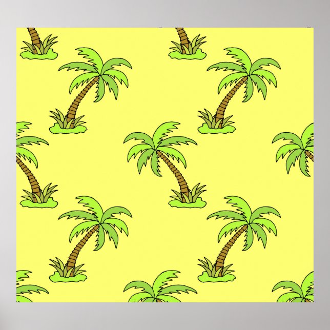 Affiche Palmiers : Illustration Vintage. (Devant)