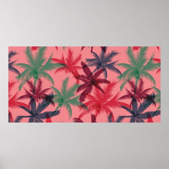 Affiche Palmiers sans couture motif (Devant)