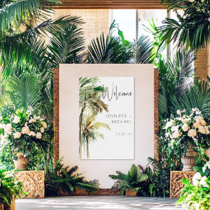 Affiche Palmiers tropicaux Mariage moderne