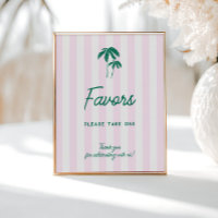 Palmiers verts Gris roses Faveurs