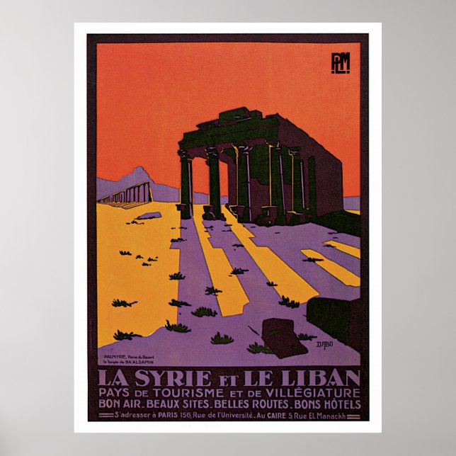 Affiche Palmyra Syria Vintage Travel (Devant)