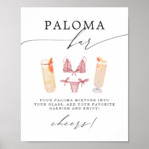 Affiche Paloma Bar Lingerie & Palomas Enterrement de Vie