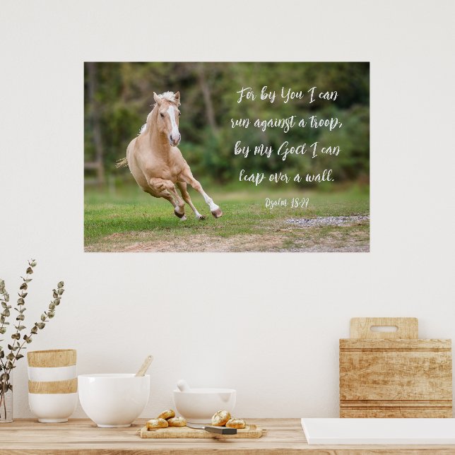 Affiche Palomino Horse Scripture Verse Courir contre une t (Cuisine)
