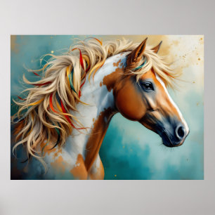 Affiche Palomino Peinture Mustang Portrait
