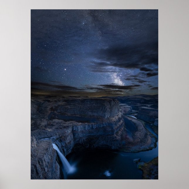 Affiche Palouse Falls Park & Voie Lactée | État de Washing (Devant)