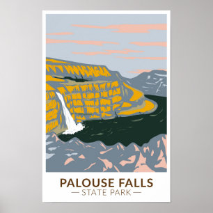 Affiche Palouse Falls State Park Washington Vintage