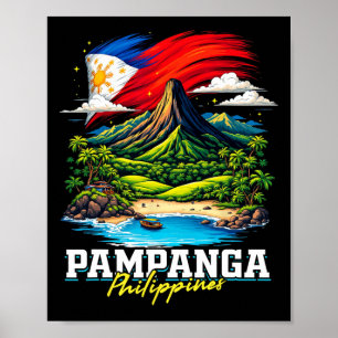 Affiche Pampanga Philippines Souvenir Drapeau Philippin
