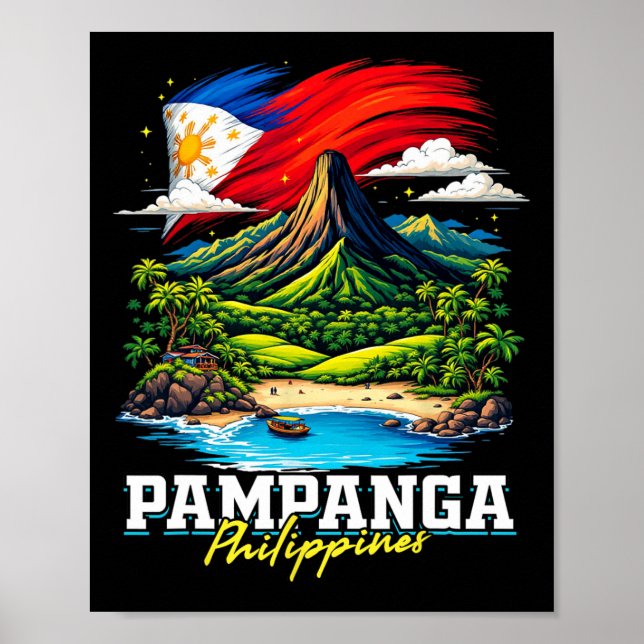 Affiche Pampanga Philippines Souvenir Drapeau Philippin  (Devant)