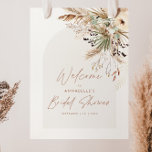Affiche Pampas de douche nuptiale budget herbe moderne élé<br><div class="desc">Douche nuptiale budget pampas herbe et eucalyptus moderne boho élégant design de soirée en terre cuite élégant. Robe de terre cuite contemporaine,  vert sauge et couleur beige naturelle.</div>