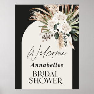 Affiche Pampas douche nuptiale herbe moderne boho élégant