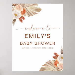 Affiche Pampas Grass Boho Bohemian Desert Baby shower