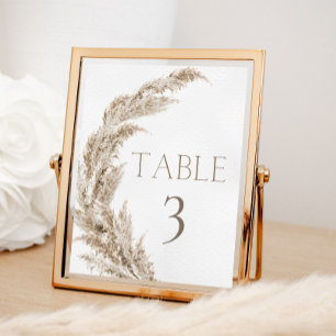 Affiche Pampas Grass Boho Table Number
