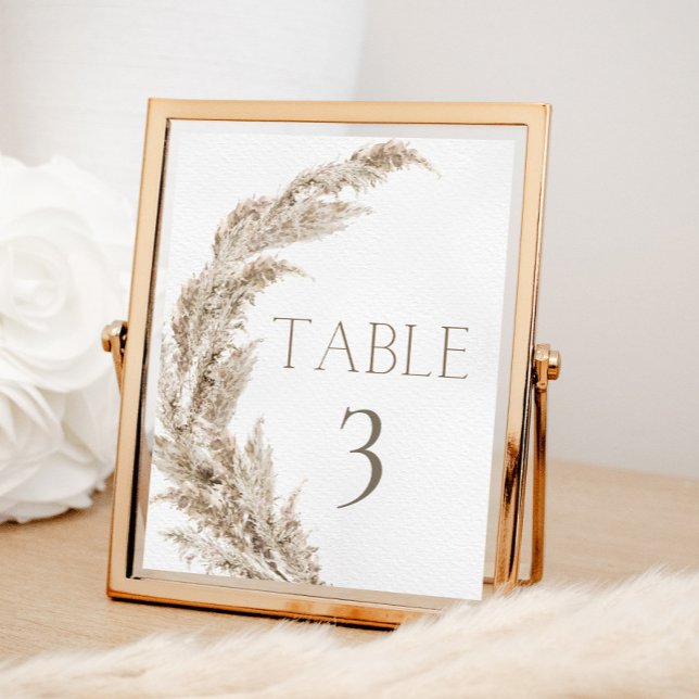 Affiche Pampas Grass Boho Table Number (Créateur téléchargé)