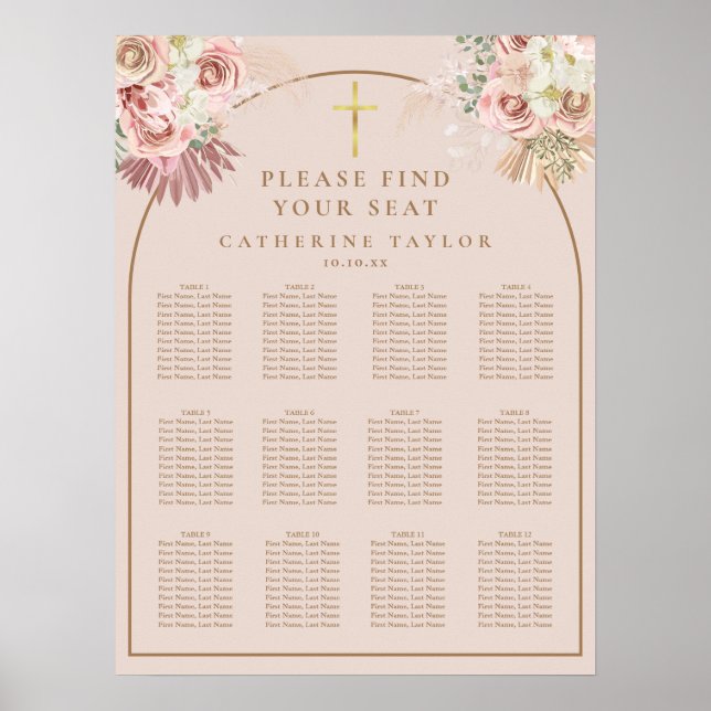 Affiche Pampas Grass Christian Event Seating Chart (Devant)