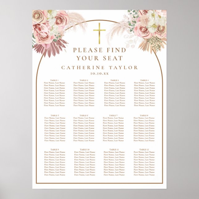 Affiche Pampas Grass Christian Event Seating Chart (Devant)