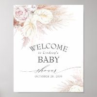 Pampas Grass et Anthuriums Baby shower Bienvenue P