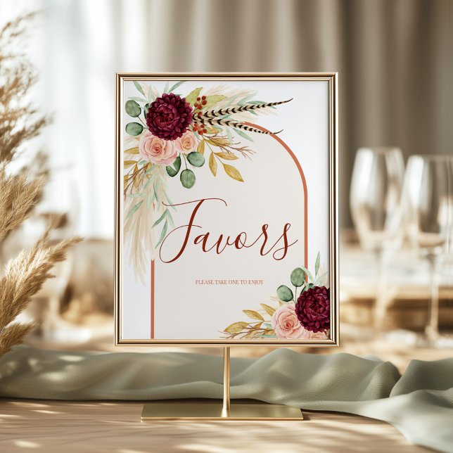 Affiche Pampas Grass Terracotta Floral Favoriser Panneau d (Créateur téléchargé)