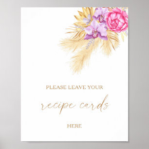 Affiche Pampas grass - Votre carte de recettes ici