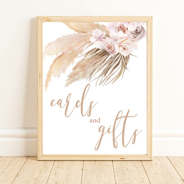 Affiche Pampas herbe boho dessert cartes et cadeaux (Créateur téléchargé)