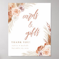 Pampas Rose Muet Terracotta Boho Card & Cadeau