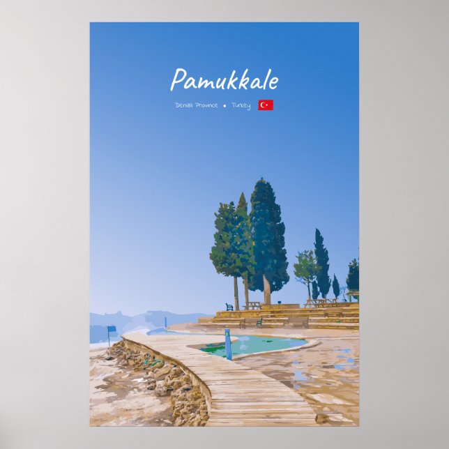 Affiche Pamukkale, Turquie - Piscines thermales (Devant)