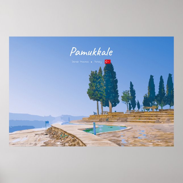Affiche Pamukkale, Turquie - Piscines thermales (Devant)