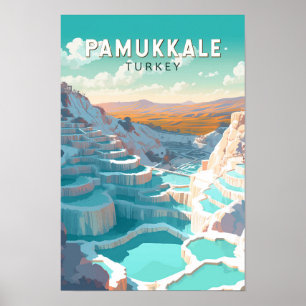 Affiche Pamukkale Turquie Voyage Art Vintage