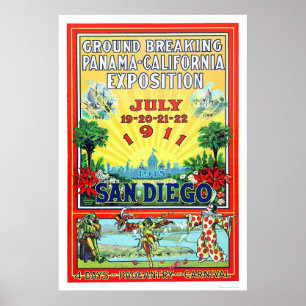 Affiche Panama - Californie Exposition à San Diego 1911