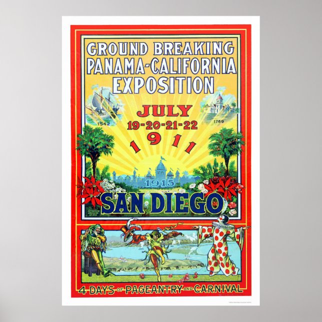 Affiche Panama - Californie Exposition à San Diego 1911 (Devant)