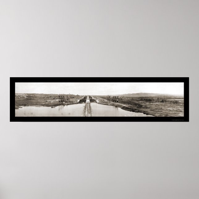 Affiche Panama Canal Locks Photo 1913 (Devant)