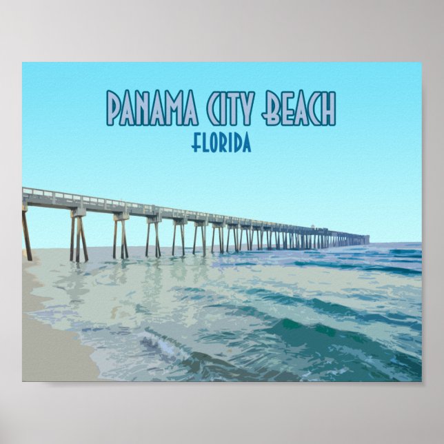 Affiche Panama City Beach Florida Vintage (Devant)
