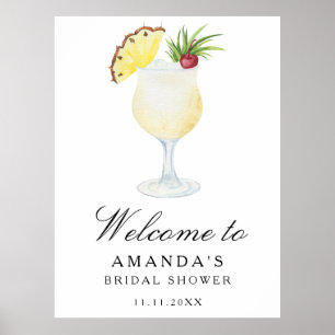 Affiche Pancake au cocktail d'ananas - panneau de bienvenu