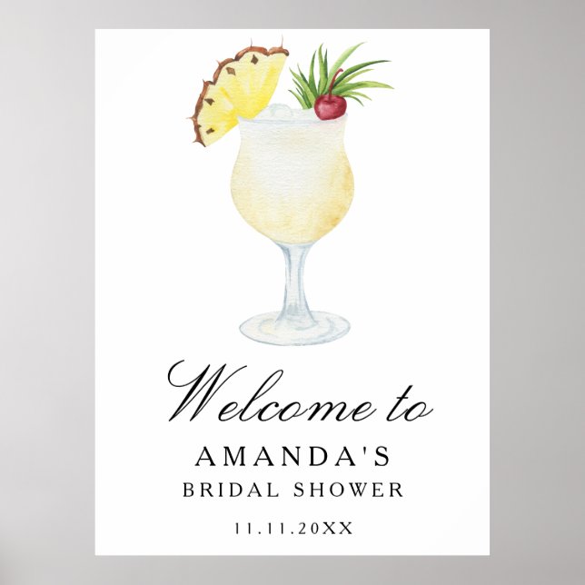 Affiche Pancake au cocktail d'ananas - panneau de bienvenu (Devant)
