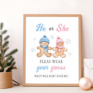 Affiche Pancake au gingembre Révélation du sexe Signe de v