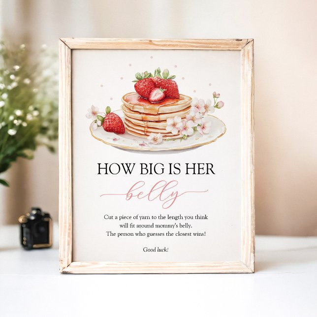 Affiche Pancake aux fraises Bébé Brunch Signe du ventre (Créateur téléchargé)