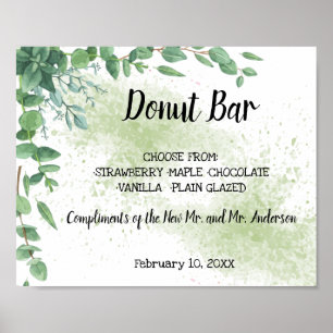 Affiche Pancake Bar Sweets Table Mariage Panneau Eucalyptu