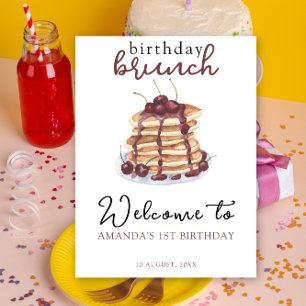 Affiche Pancakes aquarelle fête d'anniversaire